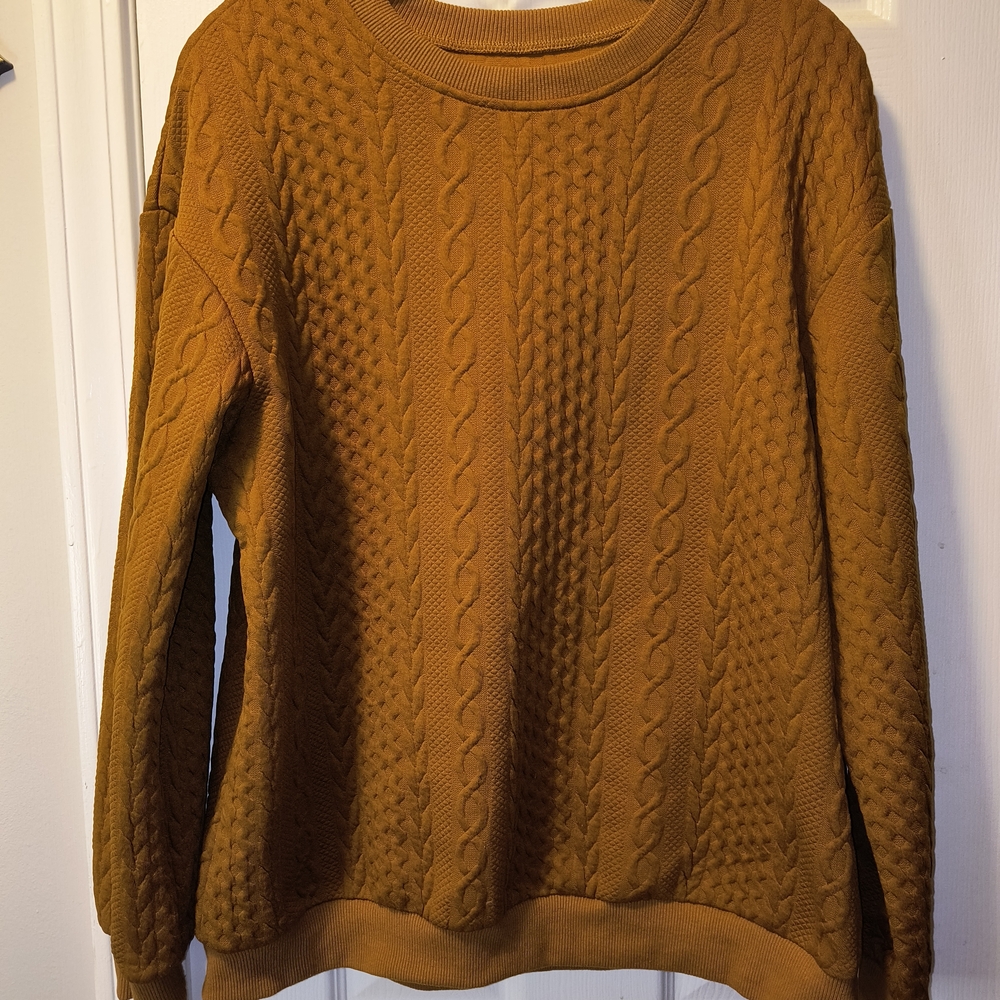Brown Cozy Textured Sweatshirt - Picture 3 of 6